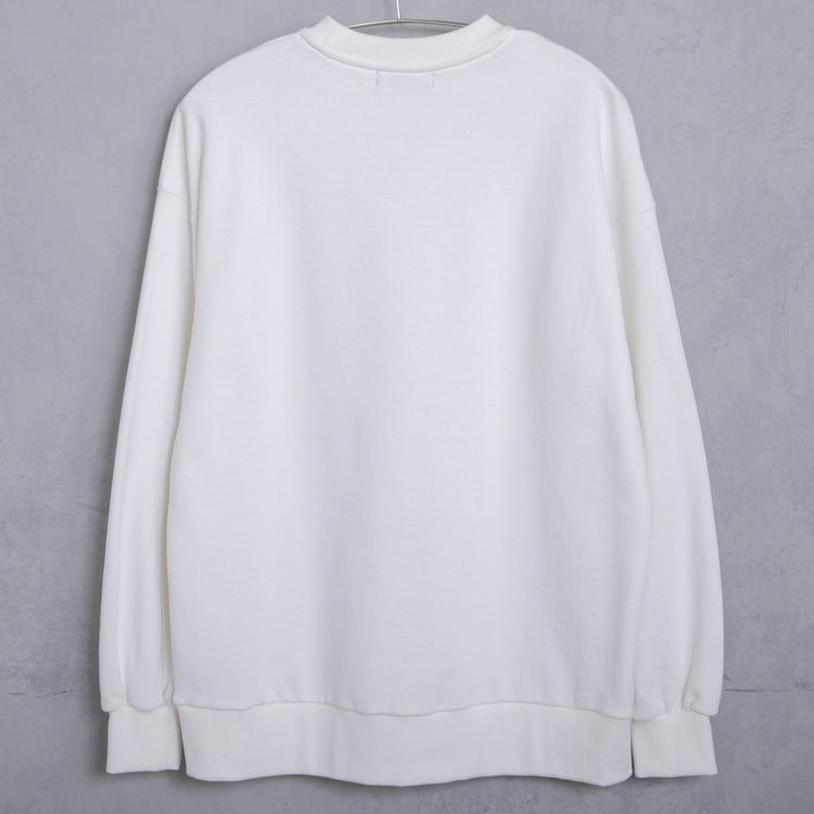 meme rirerire/Mロゴプリント オーバーサイズ 長袖スウェットプルオーバー