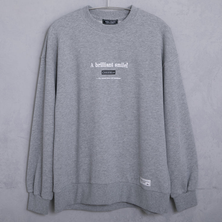 meme rirerire/Mロゴプリント オーバーサイズ 長袖スウェットプルオーバー