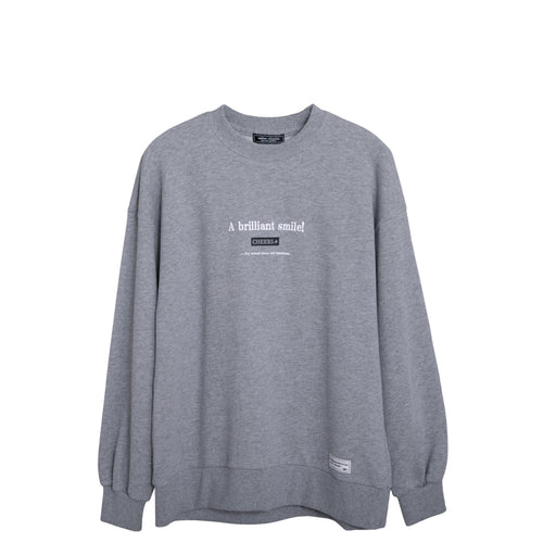 meme rirerire/Mロゴプリント オーバーサイズ 長袖スウェットプルオーバー