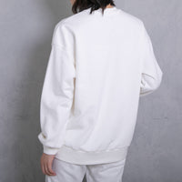 meme rirerire/Mロゴプリント オーバーサイズ 長袖スウェットプルオーバー