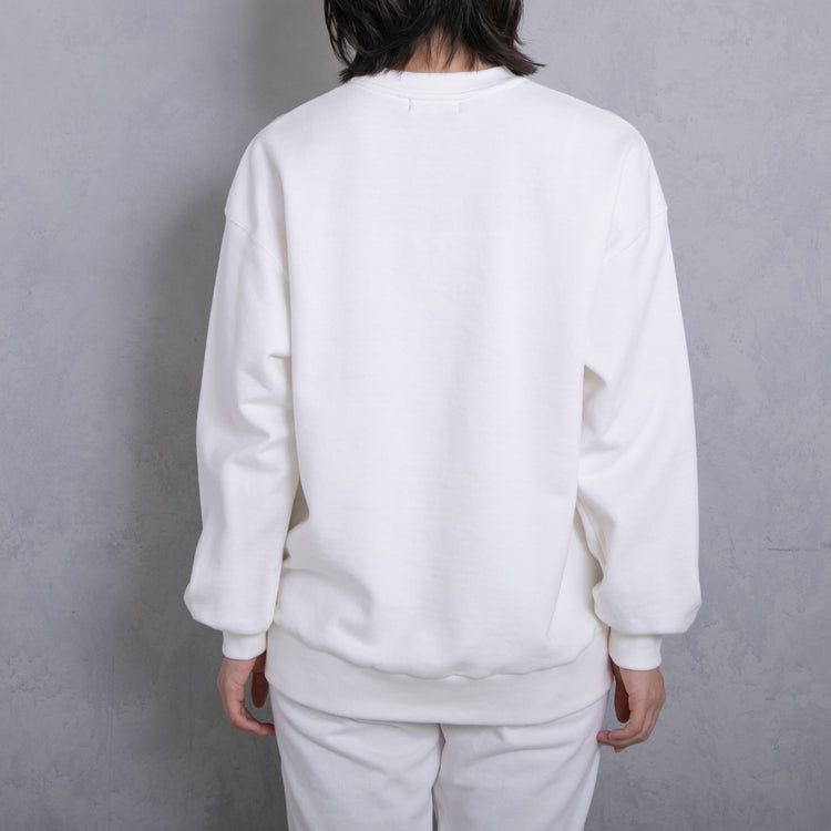 meme rirerire/Mロゴプリント オーバーサイズ 長袖スウェットプルオーバー