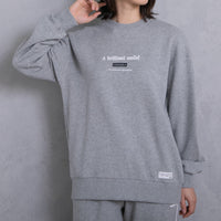 meme rirerire/Mロゴプリント オーバーサイズ 長袖スウェットプルオーバー