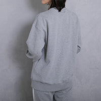 meme rirerire/Mロゴプリント オーバーサイズ 長袖スウェットプルオーバー