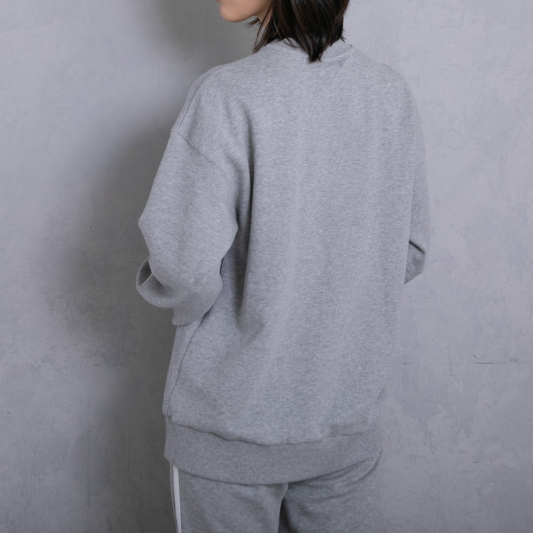 meme rirerire/Mロゴプリント オーバーサイズ 長袖スウェットプルオーバー