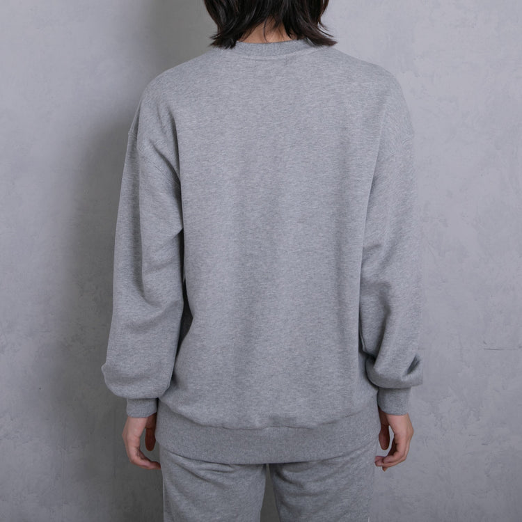 meme rirerire/Mロゴプリント オーバーサイズ 長袖スウェットプルオーバー