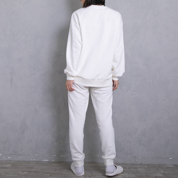 meme rirerire/Mロゴプリント オーバーサイズ 長袖スウェットプルオーバー