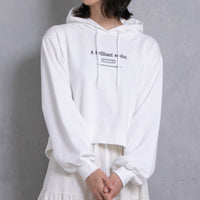 meme rirerire/M logo print oversized short pullover sweatshirt