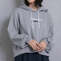 meme rirerire/M logo print oversized short pullover sweatshirt