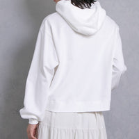 meme rirerire/M logo print oversized short pullover sweatshirt