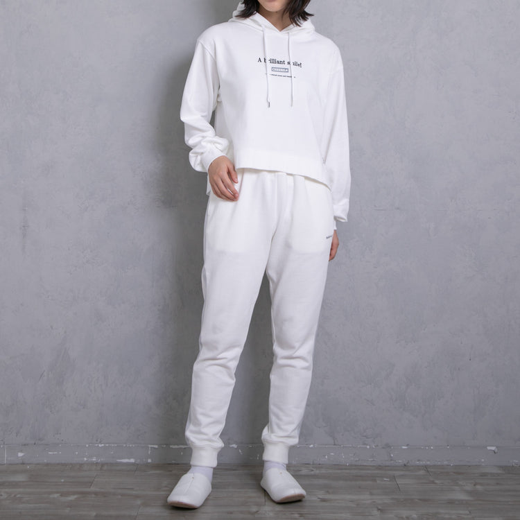 meme rirerire/M logo print oversized short pullover sweatshirt