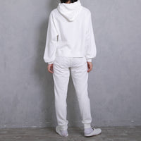 meme rirerire/M logo print oversized short pullover sweatshirt