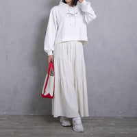 meme rirerire/M logo print oversized short pullover sweatshirt