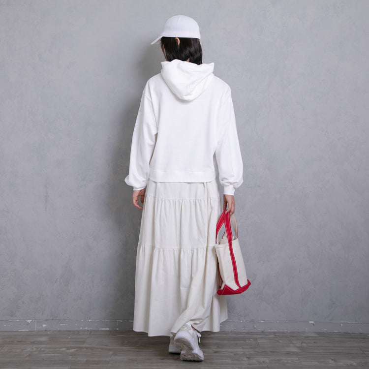 meme rirerire/M logo print oversized short pullover sweatshirt