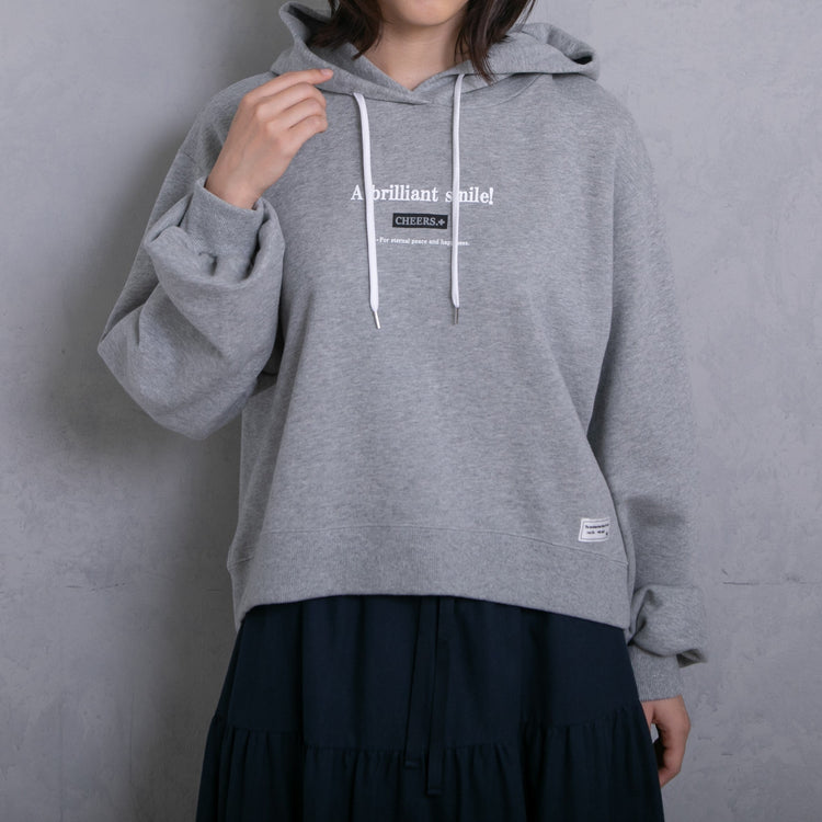 meme rirerire/M logo print oversized short pullover sweatshirt