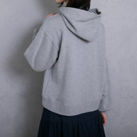 meme rirerire/M logo print oversized short pullover sweatshirt