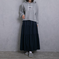 meme rirerire/M logo print oversized short pullover sweatshirt