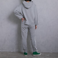 meme rirerire/M logo print oversized short pullover sweatshirt