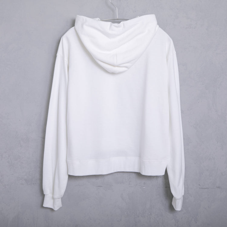 meme rirerire/M logo print oversized short pullover sweatshirt