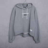 meme rirerire/M logo print oversized short pullover sweatshirt