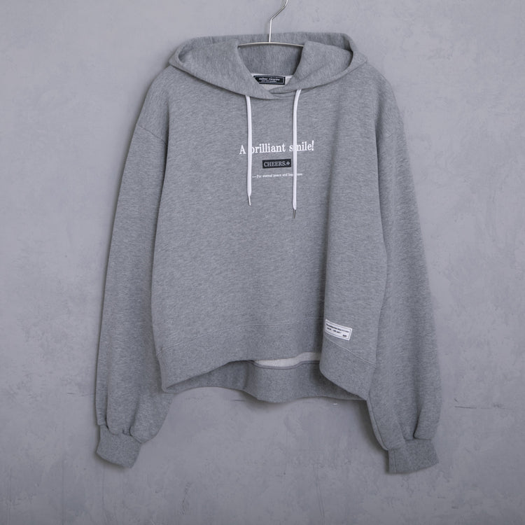 meme rirerire/M logo print oversized short pullover sweatshirt