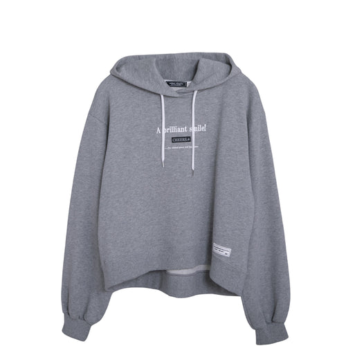 meme rirerire/M logo print oversized short pullover sweatshirt