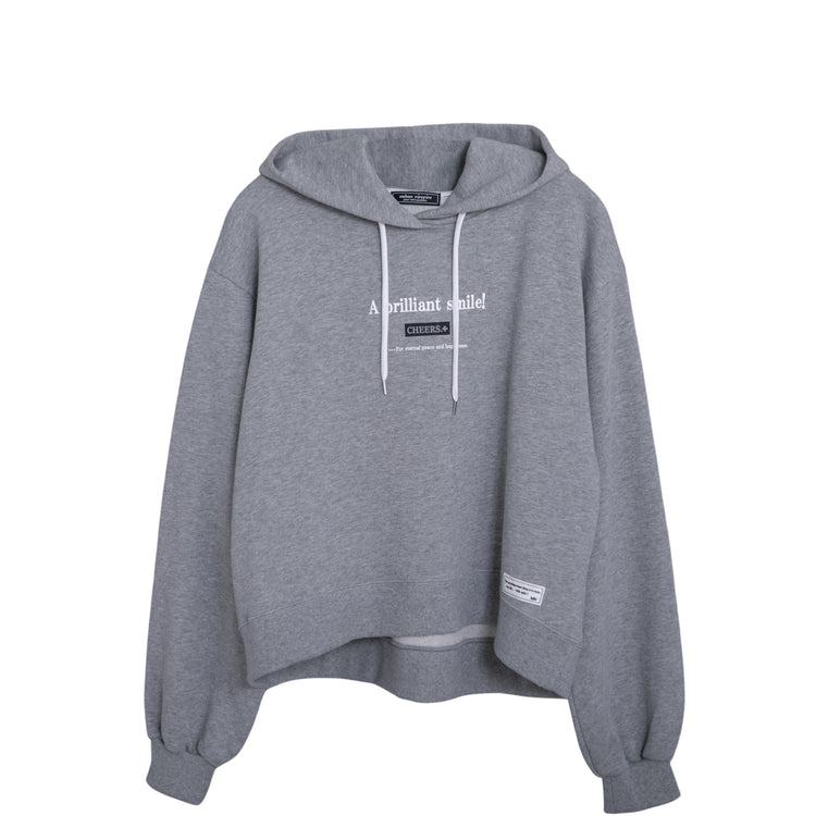 meme rirerire/M logo print oversized short pullover sweatshirt