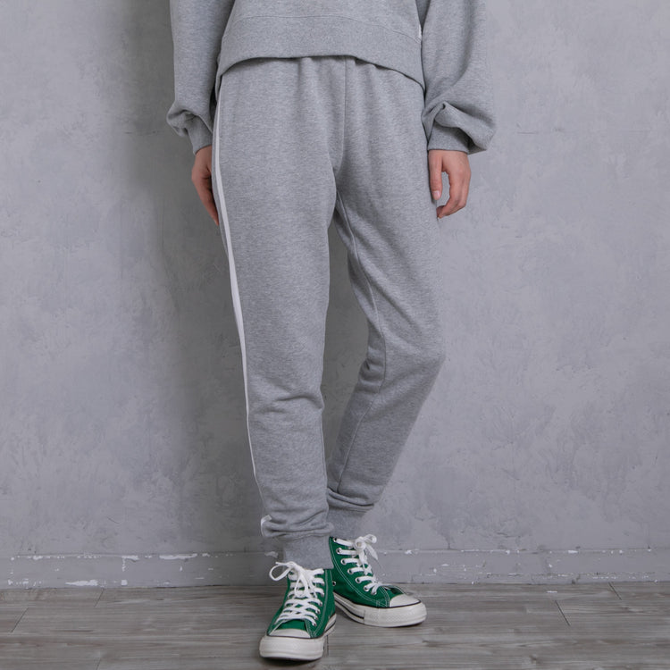 meme rirerire/Mロゴプリント サイドライン スウェットパンツ