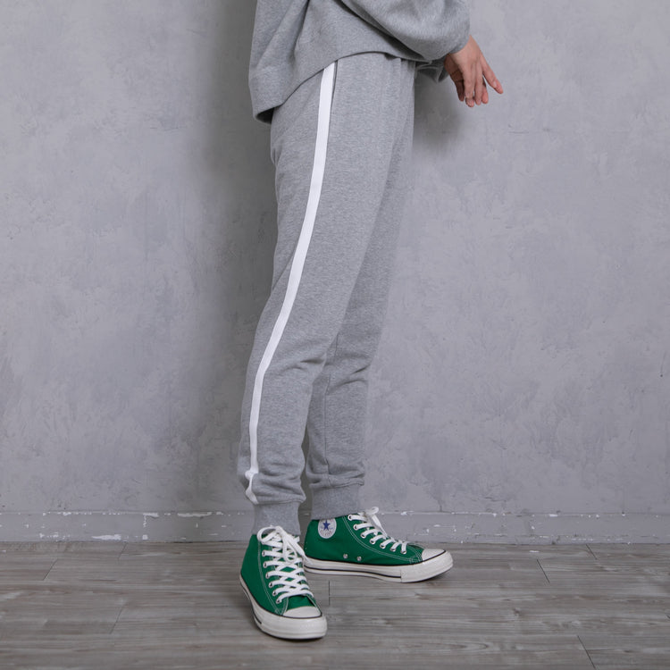 meme rirerire/Mロゴプリント サイドライン スウェットパンツ