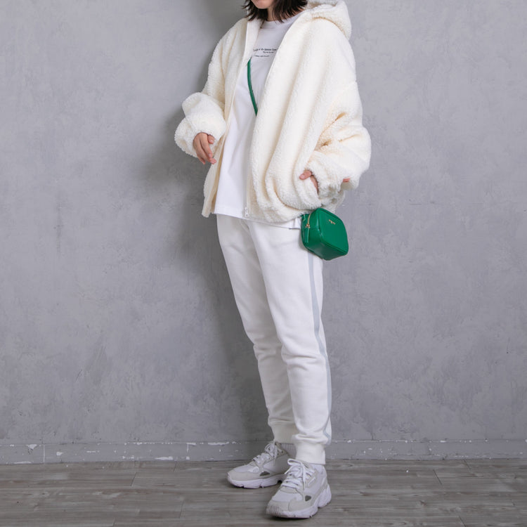 meme rirerire/Mロゴプリント サイドライン スウェットパンツ