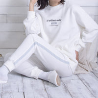 meme rirerire/Mロゴプリント サイドライン スウェットパンツ