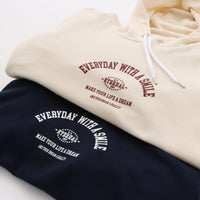 meme rirerire/ コットンミニ裏毛 SMILEロゴプリント パーカーワンピ