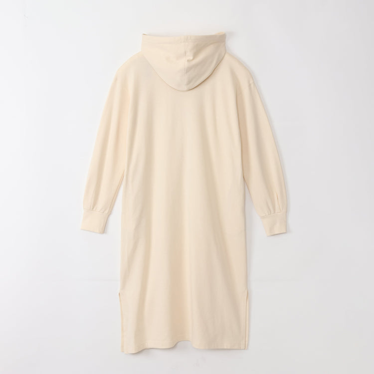 meme rirerire/ コットンミニ裏毛 SMILEロゴプリント パーカーワンピ