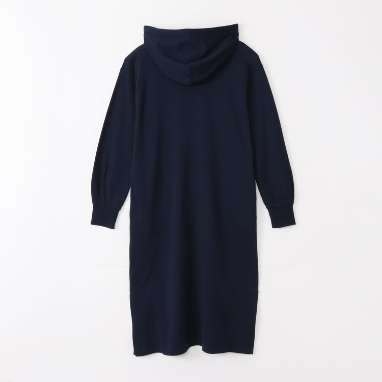 meme rirerire/ コットンミニ裏毛 SMILEロゴプリント パーカーワンピ