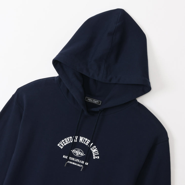 meme rirerire/ コットンミニ裏毛 SMILEロゴプリント パーカーワンピ