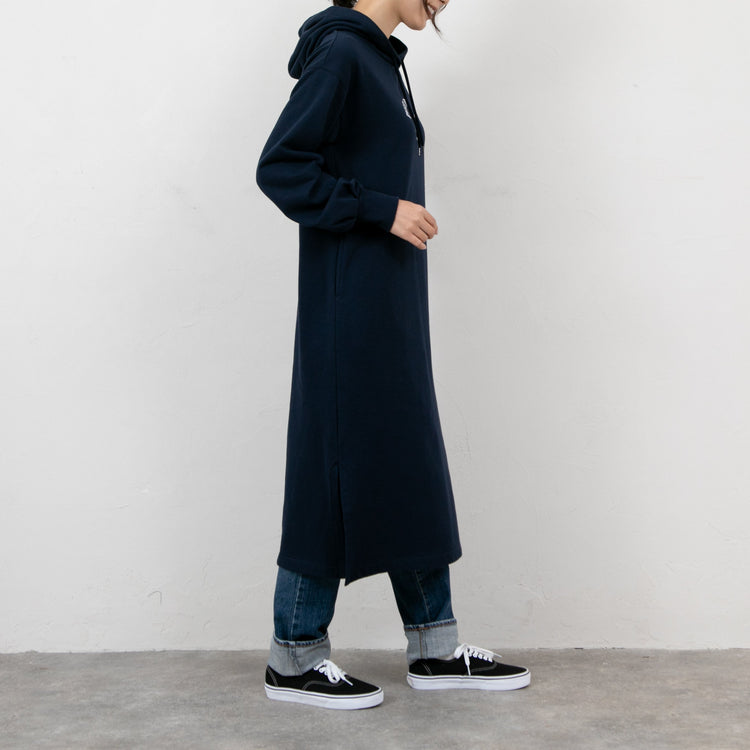 meme rirerire/ コットンミニ裏毛 SMILEロゴプリント パーカーワンピ