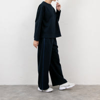 meme rirerire/ マスタリー ソフトダンボールニット ボートネック ワイドプルオーバー