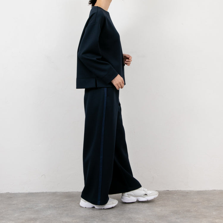 meme rirerire/ マスタリー ソフトダンボールニット ボートネック ワイドプルオーバー