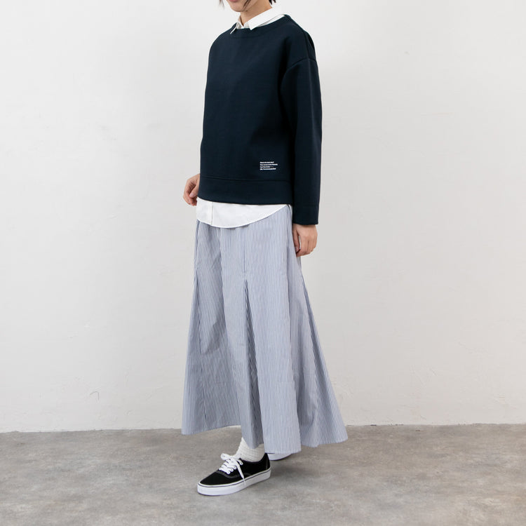 meme rirerire/ マスタリー ソフトダンボールニット ボートネック ワイドプルオーバー