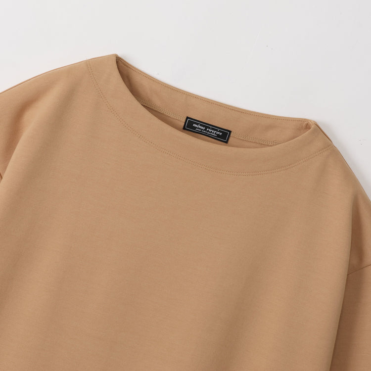 meme rirerire/ マスタリー ソフトダンボールニット ボートネック ワイドプルオーバー