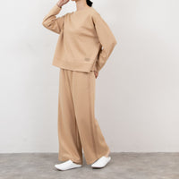 meme rirerire/ マスタリー ソフトダンボールニット ボートネック ワイドプルオーバー