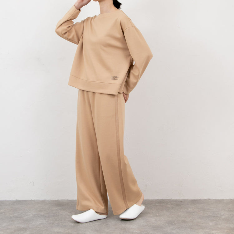 meme rirerire/ マスタリー ソフトダンボールニット ボートネック ワイドプルオーバー