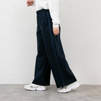 meme rirerire/ マスタリーソフトダンボールニット サイドラインワイドパンツ