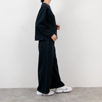 meme rirerire/ マスタリーソフトダンボールニット サイドラインワイドパンツ
