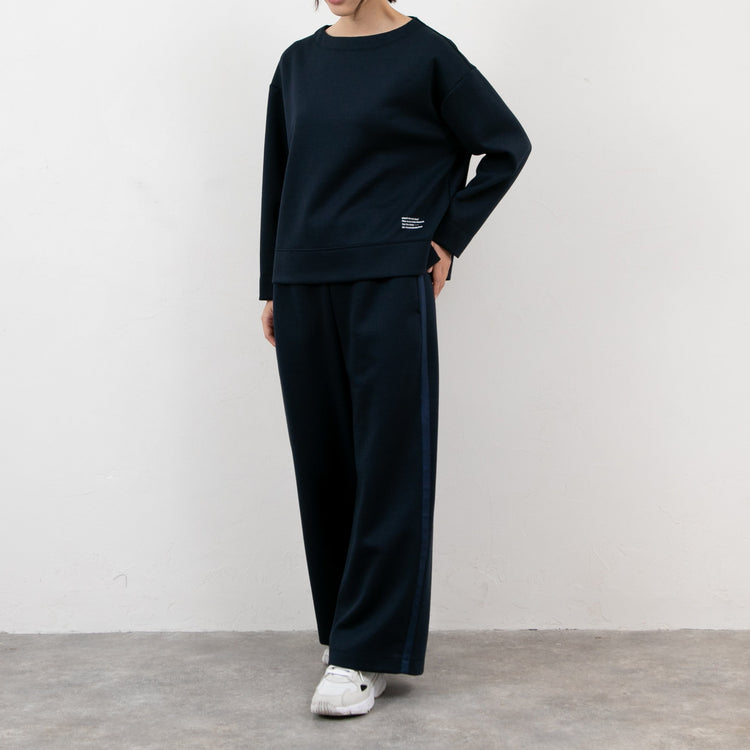 meme rirerire/ マスタリーソフトダンボールニット サイドラインワイドパンツ