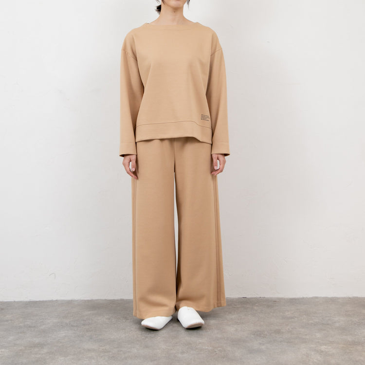 meme rirerire/ マスタリーソフトダンボールニット サイドラインワイドパンツ