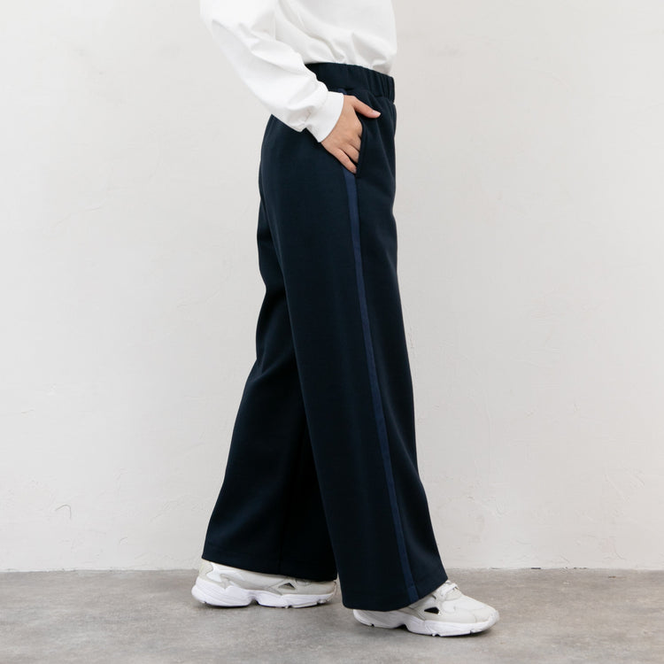 meme rirerire/ マスタリーソフトダンボールニット サイドラインワイドパンツ