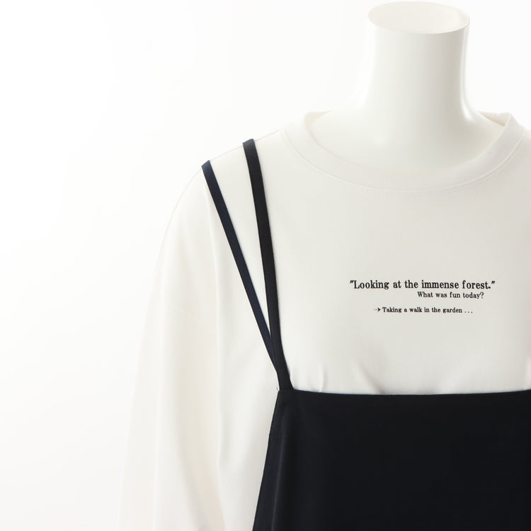 meme rirerire/Mポンチシルケット キャミソールワンピース