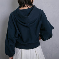 meme rirerire/ College logo print oversized short pullover sweatshirt