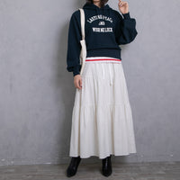 meme rirerire/ College logo print oversized short pullover sweatshirt