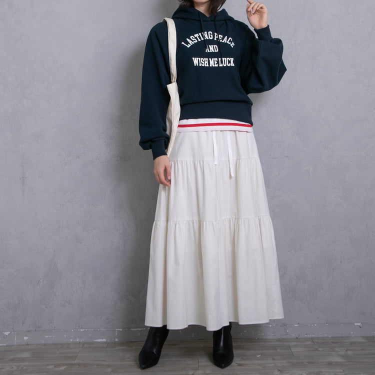 meme rirerire/ College logo print oversized short pullover sweatshirt